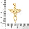 Cross with Wing Brass Micro Pave Clear Cubic Zirconia Pendants KK-K385-083G-4