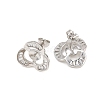 Brass Micro Pave Cubic Zirconia Stud Earring Finding CU-CBAA5EE-01P-2