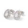 Cubic Zirconia & Rhinestone Teardrop Stud Earrings EJEW-A080-02P-1