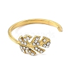 304 Stainless Steel Rhinestone Open Cuff Rings for Women RJEW-F166-24G-01-2