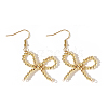 Bowknot Brass Beaded Dangle Earrings for Women PK3340-1