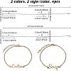 Olycraft 8Pcs 4 Style Zinc Alloy Link Bracelets BJEW-OC0001-06-2