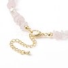 Natural Rose Quartz Chips & Pearl Beaded Necklace NJEW-JN04008-01-7