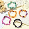 Dyed & Heated Nuggets Natural Agate Bead Stretch Bracelets for Women BJEW-JB09484-2