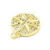 Rack Plating Brass Micro Pave Cubic Zirconia Pendants KK-D359-13G-2