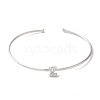 Rack Plating Brass Micro Pave Clear Cubic Zirconia Letter Open Cuff Bangles BJEW-A018-01P-Z-2