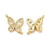Rack Plating Brass Pave Cubic Zirconia Connector Charms KK-D087-04G-1