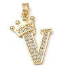 Rack Plating Brass Micro Pave Cubic Zirconia Pendants KK-D535-01V-RS-1