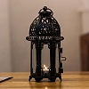 Elements of Ramadan Lantern Shape Iron with Glass Candlestick PW-WG35802-01-1