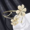 Flower Alloy Arm Cuff Bangles for Girl Women LS-AJEW-A063-01A-G-2