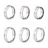 Yilisi 6Pcs 6 Style 202 & 304 Stainless Steel Grooved Finger Ring for Men Women RJEW-YS0001-01-2