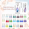 2Sets Glass Teardrop Pendant Decoration HJEW-SC0002-18-2