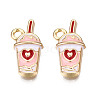 Eco-Friendly Zinc Alloy Milkshake Pendants ENAM-R051-16-03G-NR-2