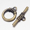 Brass Ring Toggle Clasps KK-L116-33AB-NF-1