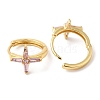 Cross Cubic Zirconia Cuff Earrings EJEW-G348-16G-03-2