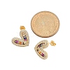 Brass Micro Pave Cubic Zirconia Stud Earrings for Women EJEW-F352-04G-3