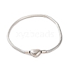 Tarnish Resistant 304 Stainless Steel Round Snake Chain Bracelets with Clasps BJEW-F472-01P-04-1