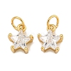 Rack Plating Brass Micro Pave Clear Cubic Zirconia Charms KK-U030-02G-1