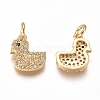 Brass Micro Pave Cubic Zirconia Charms ZIRC-I038-10G-2