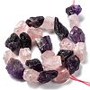 Rough Raw Natural Rose Quartz & Amethyst Beads Strands G-J388-04-3