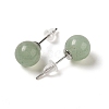 Natural Green Aventurine Stud Earrings X-G-B075-02P-02-2