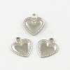 Heart 201 Stainless Steel Charm Pendants STAS-R075-10-1
