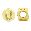 Brass Micro Pave Clear Cubic Zirconia Beads KK-T030-LA843-UX3-2