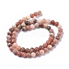 Natural Plum Blossom Jasper Beads Strands G-A163-02-6mm-5