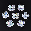 4-Petal Electroplate Acrylic Bead Caps X-PACR-T014-04-1