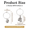 48Pcs 24 Style 12 Constellations Alloy Wine Glass Charms with Rhinestone AJEW-TAC00002-3