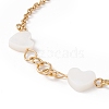 Synthetic Shell Heart Link Bracelet BJEW-F431-06G-2