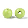 Spray Painted Round Natural Schima Wood Beads WOOD-A018-8mm-19-2