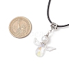 Angel Glass Sead Beaded Wing Pendant Necklaces NJEW-MZ00090-02-3