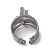 Alloy Bowknot Wide Open Cuff Rings for Women RJEW-S412-08B-4