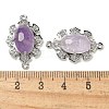 Natural Amethyst Faceted Oval Connector Charms G-G181-06P-04-3