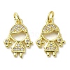 Rack Plating Brass Micro Pave Clear Cubic Zirconia Pendants KK-O017-02D-G-1