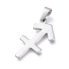 Non-Tarnish 304 Stainless Steel Pendants STAS-L210-06J-P-2