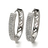 Brass Cubic Zirconia Hoop Earrings EJEW-M048-05P-4