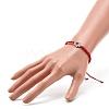 Hamsa Hand /Hand of Miriam with Evil Eye Braided Bead Bracelet for Girl Women BJEW-JB06910-01-3