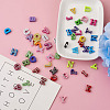 Mixed Color Zinc Alloy Grade A Rhinestone Letter Slide Charms ALRI-TA0001-12-4