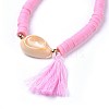 Handmade Polymer Clay Heishi Beads Stretch Bracelets BJEW-JB04250-M-4