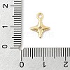 Brass Micro Pave Clear Cubic Zirconia Charms KK-B130-02G-05-3