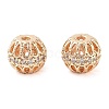 Brass Micro Pave Clear Cubic Zirconia Beads KK-U028-23G-1