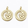 Brass Micro Pave Clear Cubic Zirconia Pendants ZIRC-N039-130-NF-1