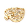 Rack Plating Brass Micro Pave Clear Cubic Zirconia Pendants ZIRC-F129-42G-3