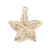 Brass Pave Clear Cubic Zirconia Pendants X-KK-Z061-09G-01-1