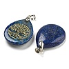 Dyed Natural Lapis Lazuli Teardrop Pendants G-Q175-01D-2