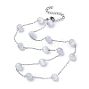 304 Stainless Steel Cat Eye Round Beads Handmade Chain Necklaces for Women NJEW-C073-01P-06-4