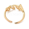 Word Love Brass Open Cuff Ring for Women RJEW-A040-04G-3
