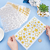 FINGERINSPIRE 12 Sheets 2 Colors PVC Waterproof Self Adhesive Glitter Star Decorative Stickers DIY-FG0005-22-3